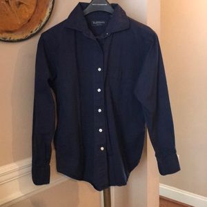 Navy button up shirt by Ruff Hewn.